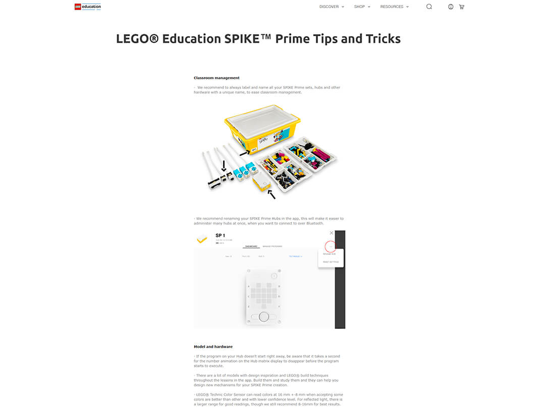 LEGO Education SPIKE Prime Namigi in triki